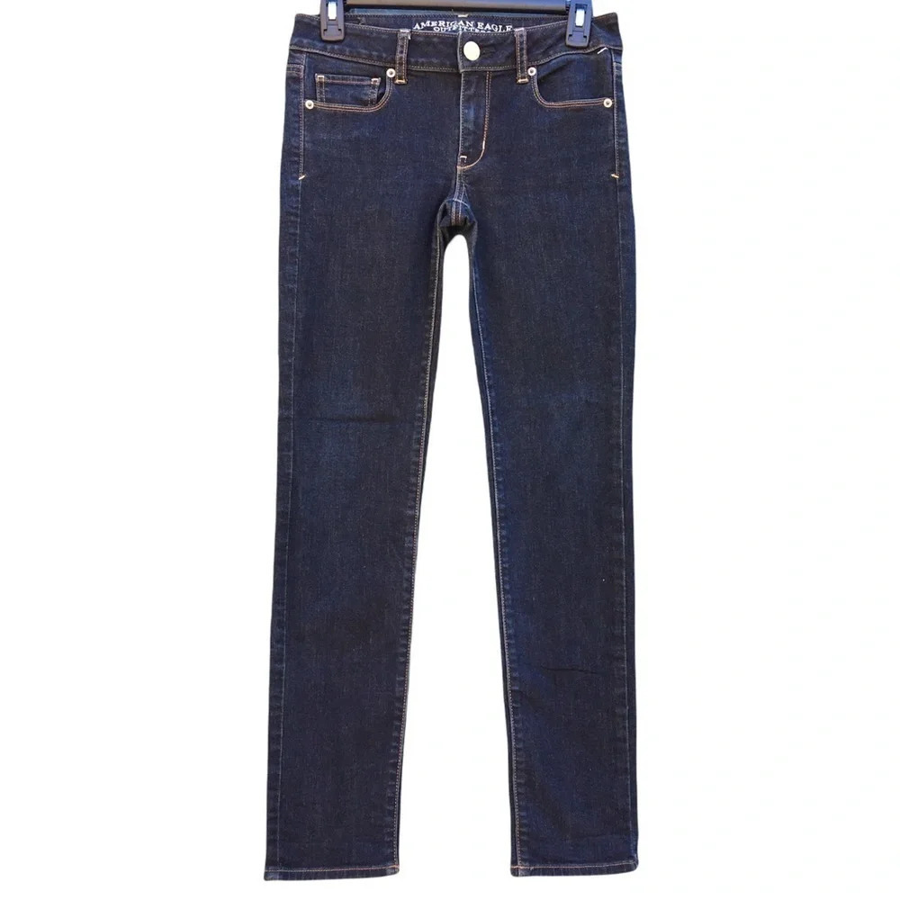 AE American Eagle Dark Wash Super Stretch Skinny Blue Jeans Pants AEO